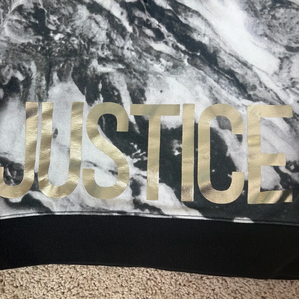 Justice Black and Gray Kids Zip up, Sweatshirt and Tshirt Bundle Size 10